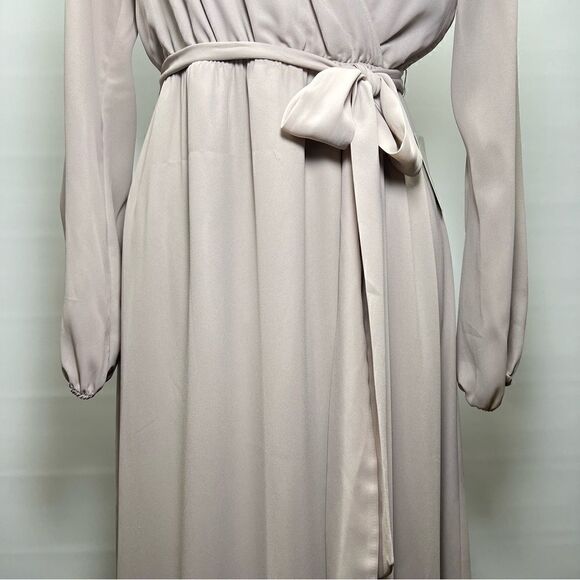 Show Me Your MuMu Lady Long Sleeve Wrap Dress in Show Me The Ring Crisp M - Picture 3 of 16